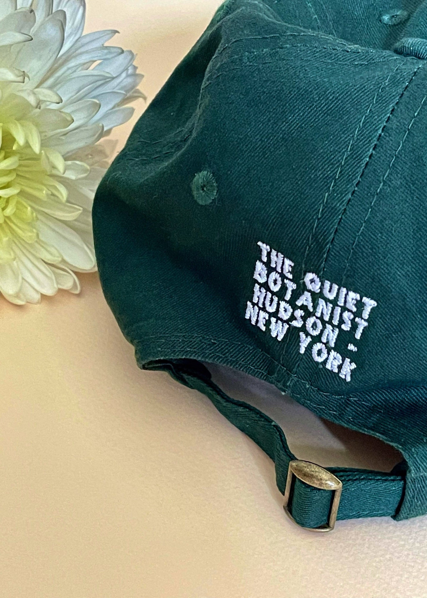 Green Baseball Cap Botanist Upclose