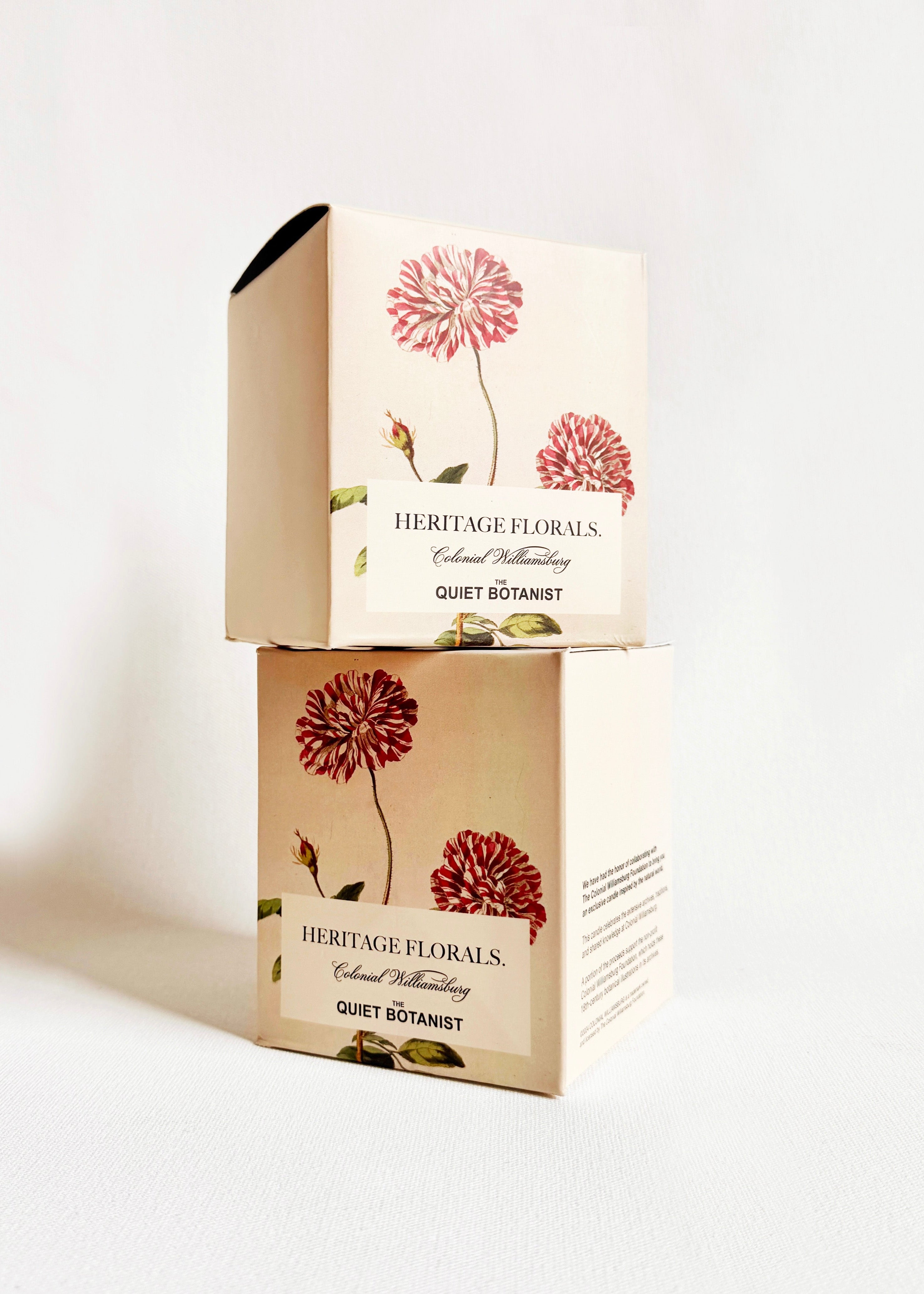 HERITAGE FLORALS CANDLE - Set of six.