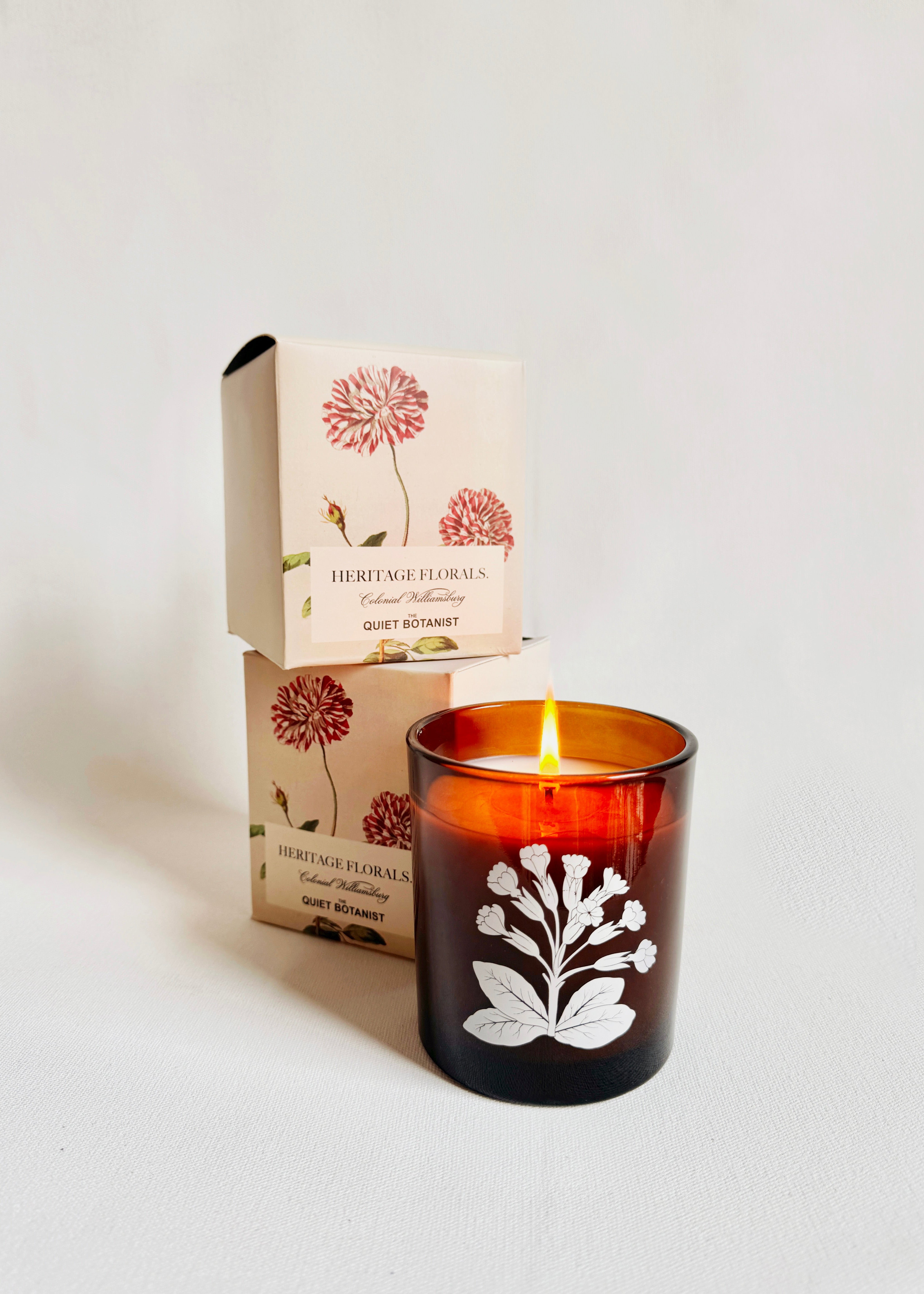 HERITAGE FLORALS CANDLE - Set of six.