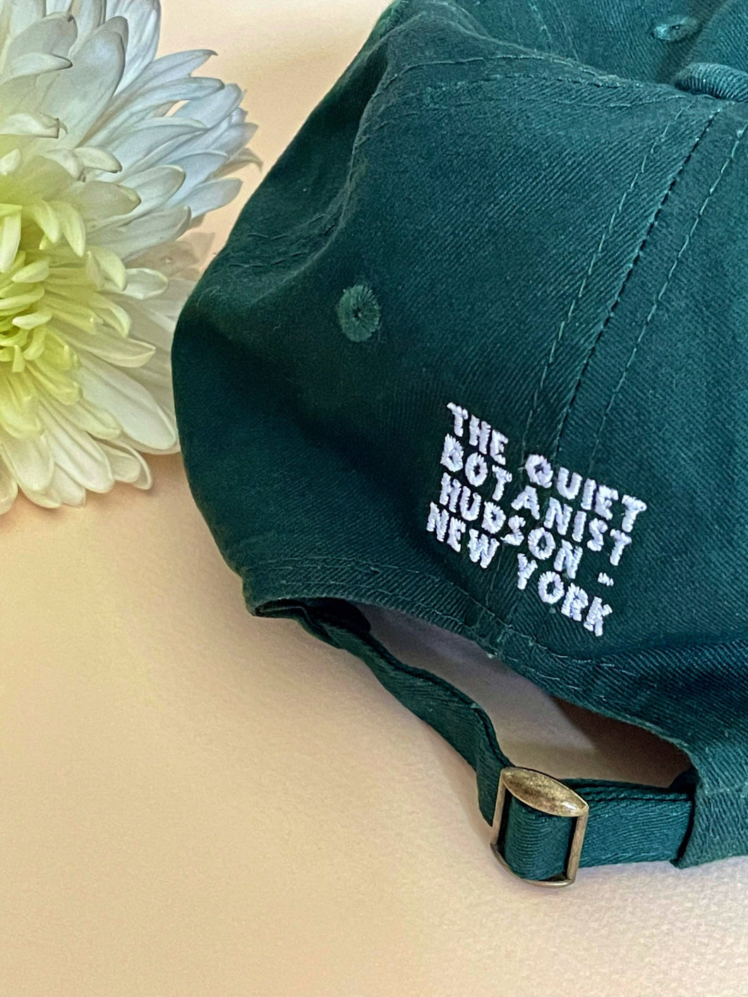 Green Baseball Cap Botanist Upclose