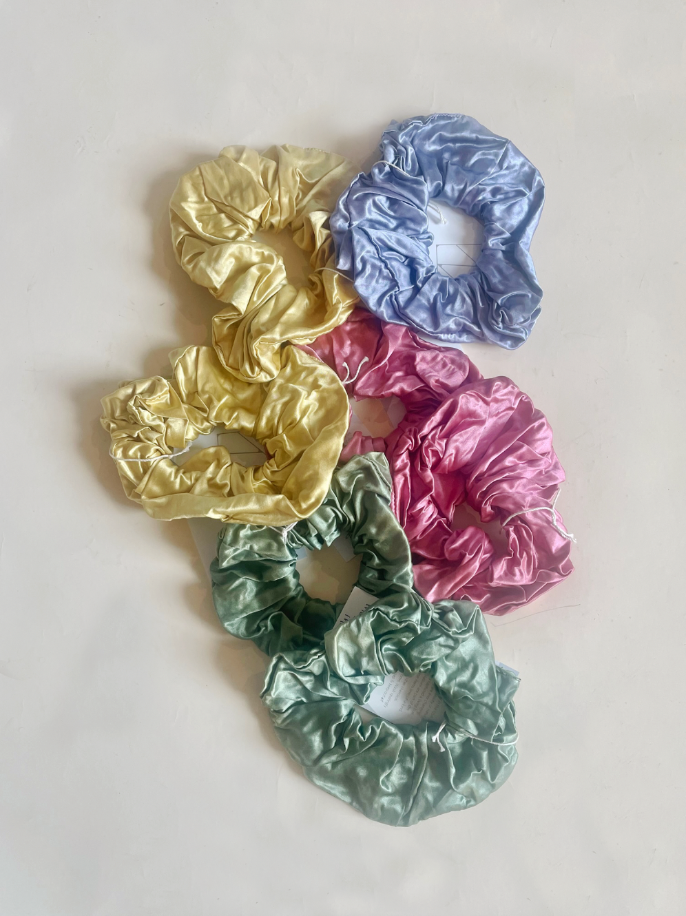 Botanically dyed silk scrunchies