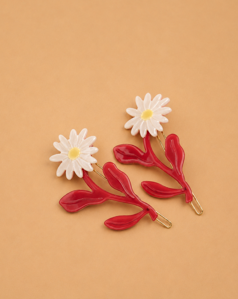 Marguerite Daisy Barrette Set