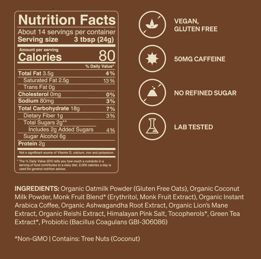 Coffee Superlatte - Instant Latte with Adaptogens, Mushrooms and Probiotics