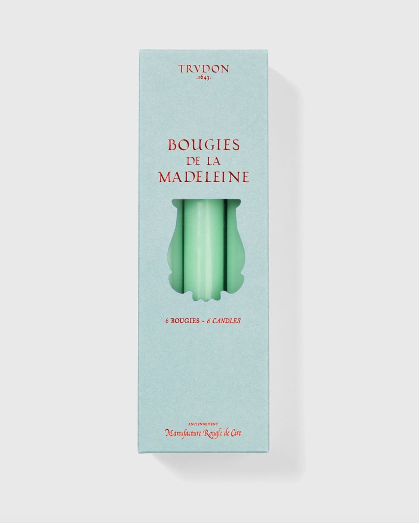 Watery Green Madeleines Tapered Candles