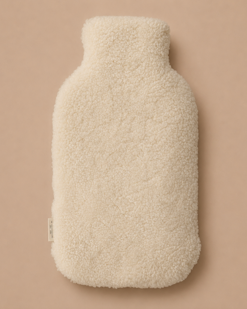 Cozy Sheepskin Hot Water Bottle Cover - Natural