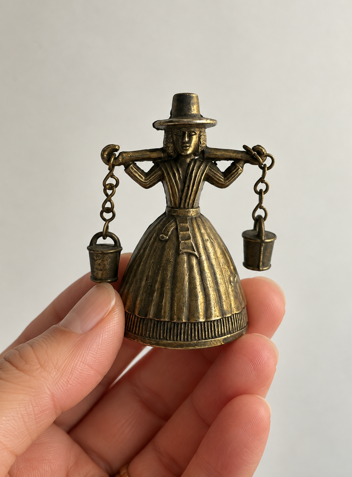 Victorian tea bell lady with pails