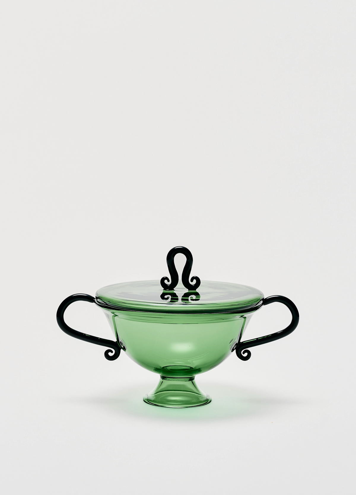Preserves Jar, Green& Black Glass