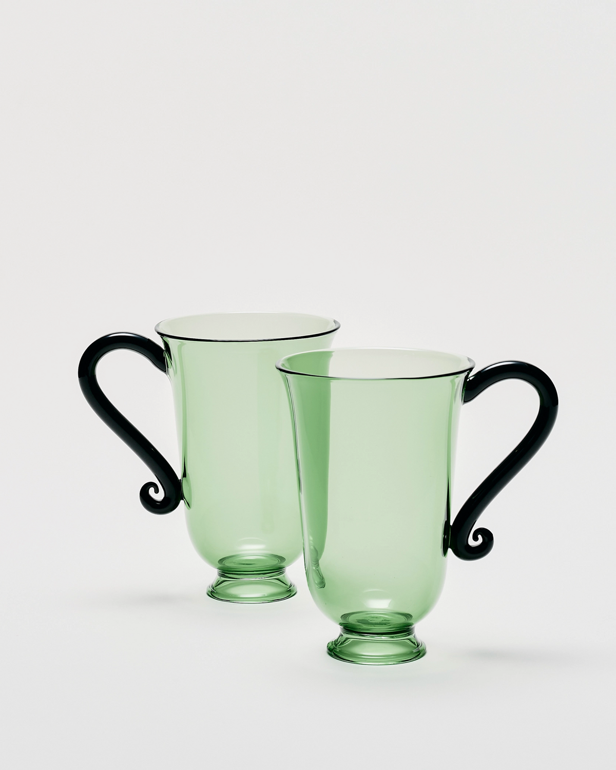 Grande Tasse, Green/Black (Set of 2)