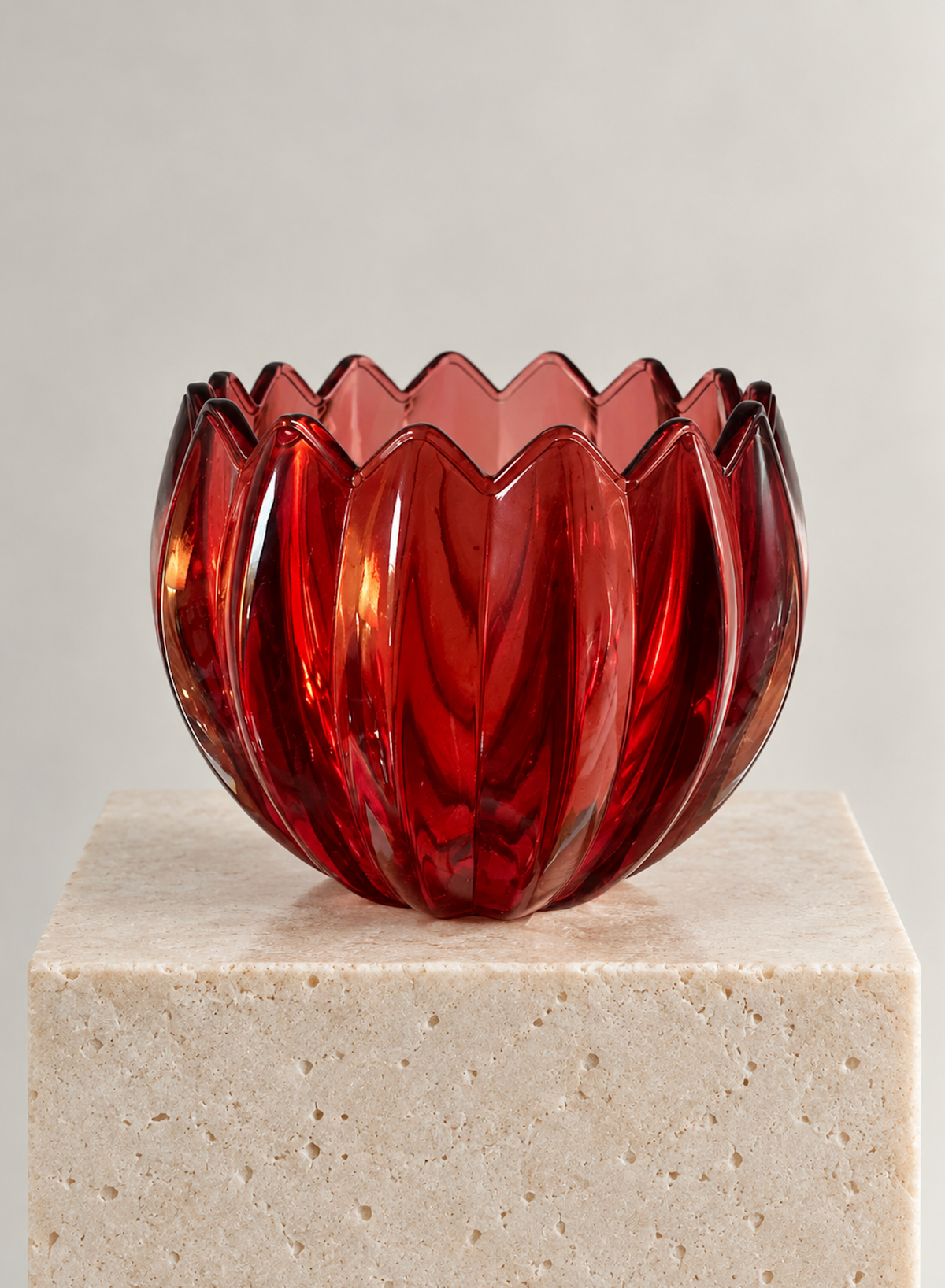 Vintage Ruby Red Glass Vase