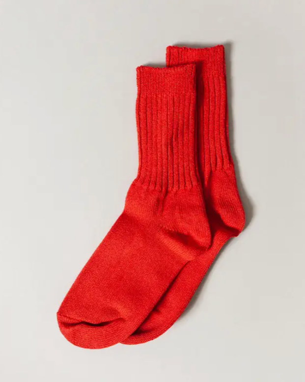 Sasawashi Ribbed Socks - Red