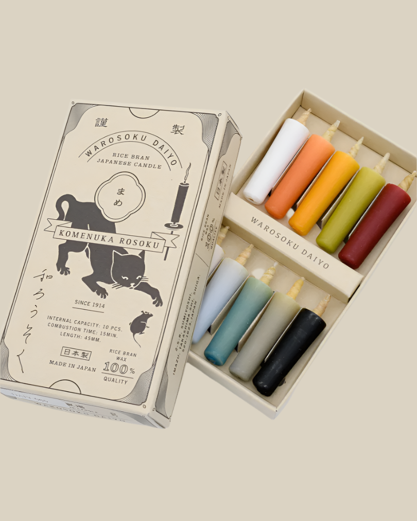 Earth tones Japanese rice wax candle collection