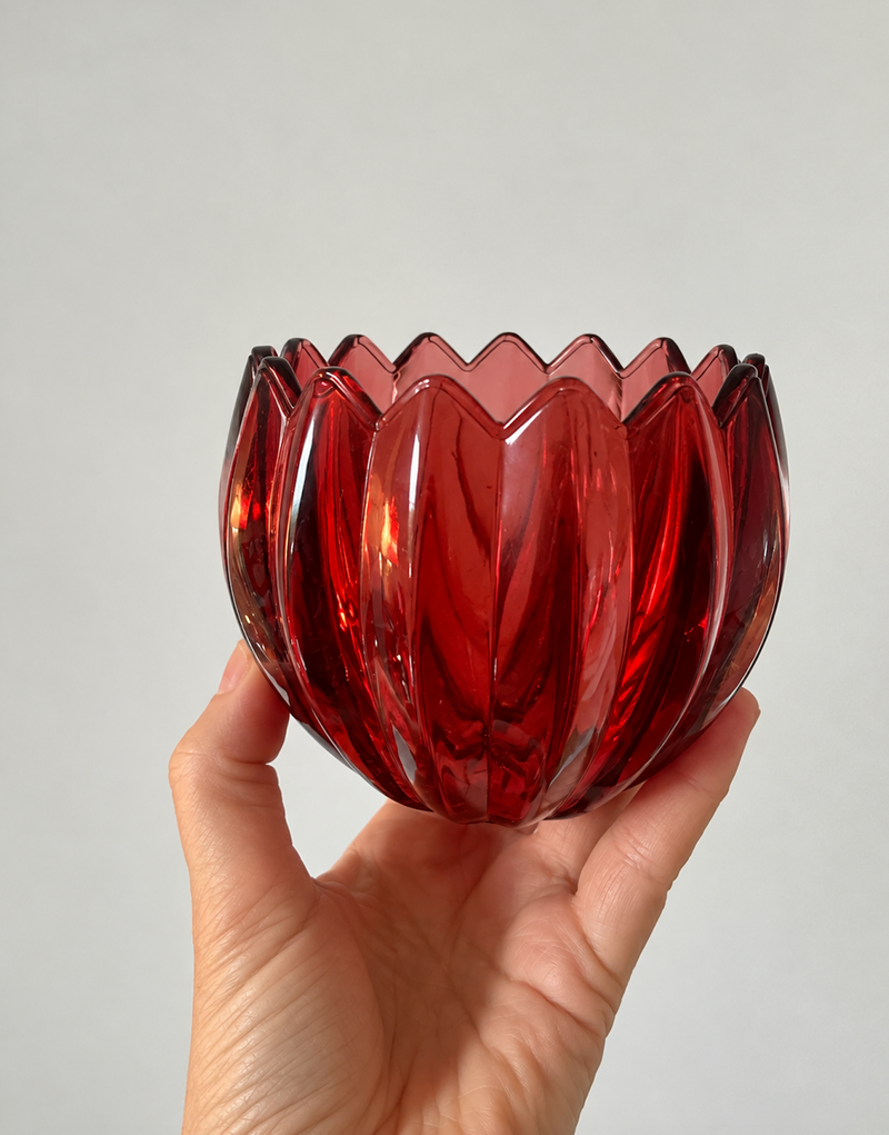 Vintage Ruby Red Glass Vase
